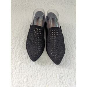 Qupid Shoes Women 7M Black Berta Slip On Summer Classic Loafers Open weave